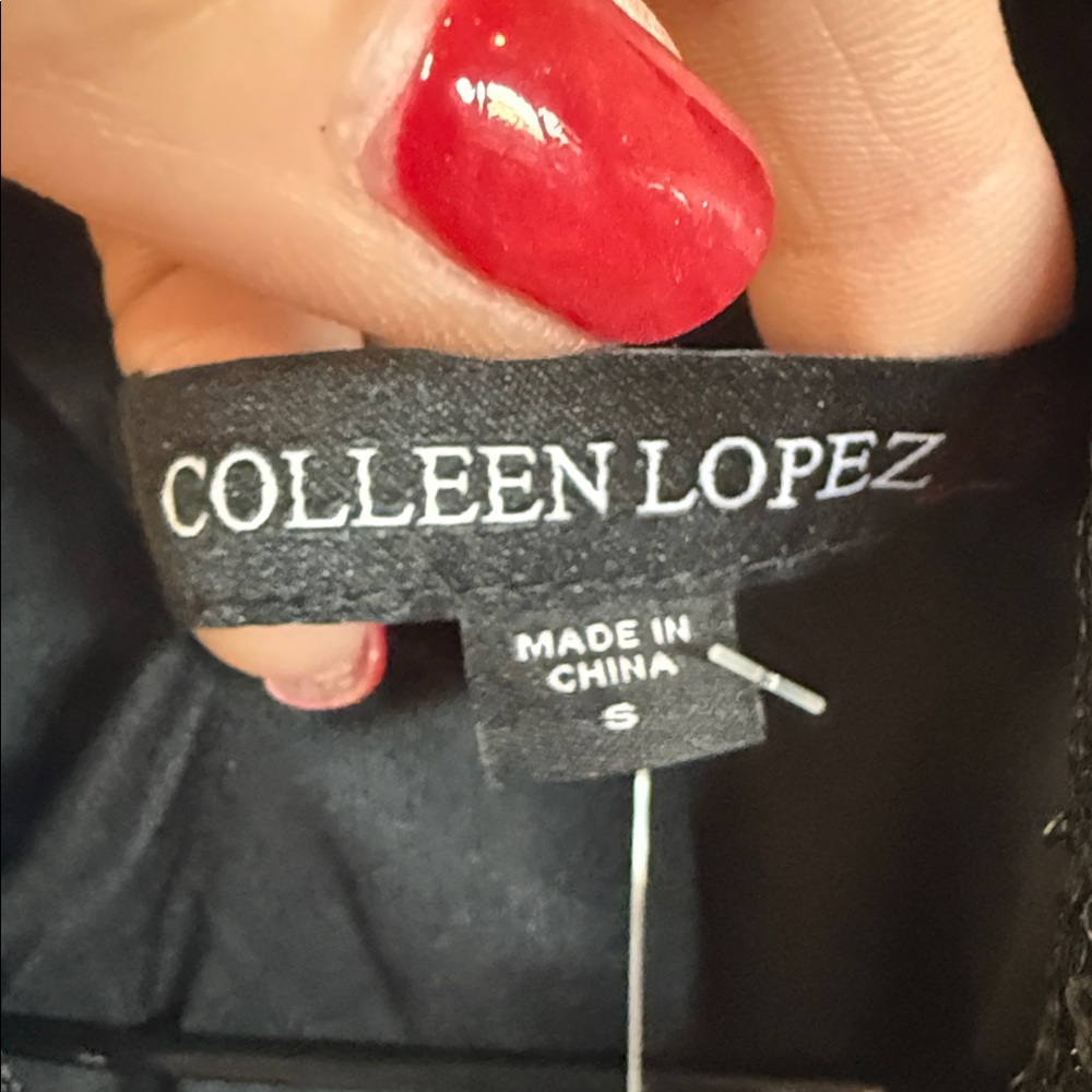 NWT COLLEEN LOPEZ SEQUIN BLACK MOTO JACKET WITH STRETCH AND POCKETS - Picture 3 of 10